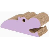Produktbild von Catit Zoo Scratcher Hippo Kratzbrett aus Pappe in Rosa und Lila für Katzen