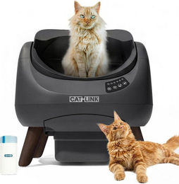CATLINK Open-X Selbstreinigende XXL Katzentoilette mit WLAN App und Geruchskontrolle für Katzen 12L – Bild 1 von 5