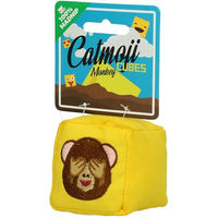 Produktbild von Catmoji Katzenspielzeug Cube Monkey mit Catnip aus Stoff Gelb Ø 7 cm - 7 cm