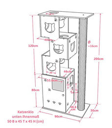 CatS Design 2 in 1 Kratzbaum und Katzenklo Schrank XL Weiß mit Sisal für große Katzen – Bild 1 von 6
