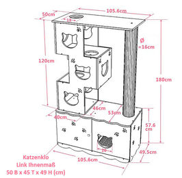 CatS Design 2 in 1 Kratzbaum und Katzenklo Schrank XXL Weiß aus Holz – Bild 1 von 9