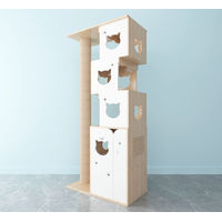 Produktbild von CatS Design 2 in 1 Kratzbaum und Katzentoilette XXL Möbel-Toilette aus Holz in Eiche-Weiß