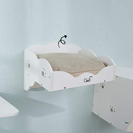 CatS Design Katzen Kletterwand aus Holz für große Katzen F3 in Beige oder Weiß – Bild 1 von 4
