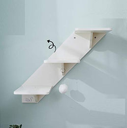 CatS Design Katzen Kletterwand aus Holz mit Kratzmatte XL in Weiß und Beige – Bild 1 von 2