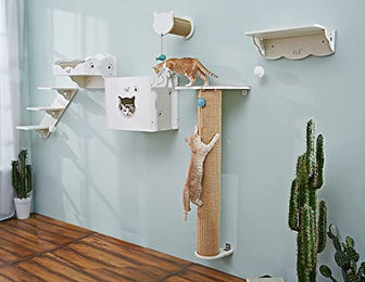 CatS Design Katzen Kletterwand Set XXL aus Holz 6-teilig für Katzen – Bild 1 von 1
