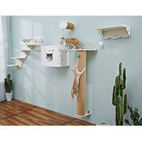 Produktbild von CatS Design Katzen Kletterwand Set XXL aus Holz 6-teilig für Katzen