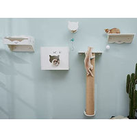 Produktbild von CatS Design Katzen Kletterwand Set XXL Wandkratzbaum aus Holz 5-teilig T3