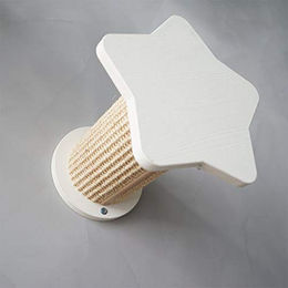 CatS Design Katzen Kletterwand Stern in Weiß mit Sisal Kratzsäule und Wandliege – Bild 1 von 8