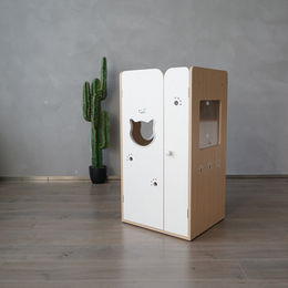 CatS-Design Katzenklo Schrank aus Holz Jumbo in Weiß und Beige – Bild 1 von 13