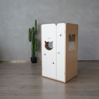 Produktbild von CatS-Design Katzenklo Schrank aus Holz Jumbo in Weiß und Beige