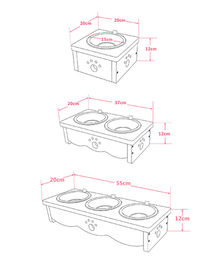 CatS Design Katzennäpfe Set aus Keramik und Holz als Futterstation für Katzen in Weiß – Bild 1 von 5