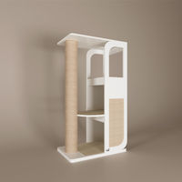 Produktbild von CatS Design Kratzbaum Nordre RL-K Katzenspielturm aus Holz in Weiß und Beige