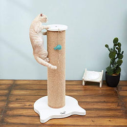 Cats Design XXL Kratzsäule für Katzen aus Sisal in Weiß und Beige – Bild 1 von 7