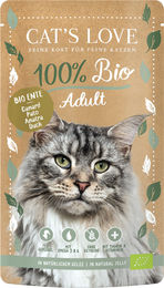 Cats Love Bio Katzen Nassfutter Adult Ente Stückchen in Gelee 6 x 100 g - 6 x 100 g – Bild 1 von 4