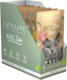 Cats Love Bio Nassfutter für Katzen Adult Multipack 6 x 100g Stückchen in Gelee - 6 x 100 g – Bild 1 von 3