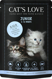 Cats Love Junior Katzenfutter Kalb Bio Stückchen in Gelee 12 x 85 g - 12 x 85 g – Bild 1 von 6