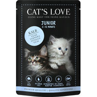 Produktbild von Cats Love Junior Katzenfutter Kalb Bio Stückchen in Gelee 12 x 85 g - 12 x 85 g