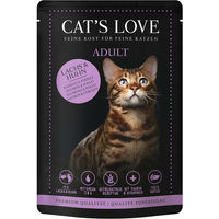 Produktbild von Cats Love Nassfutter für Katzen Adult Lachs und Huhn Stückchen in Gelee getreidefrei 12 x 85 g - 12 x 85 g