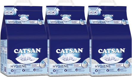 Catsan Hygiene Plus Katzenstreu 3 x 18l – Bild 1 von 2