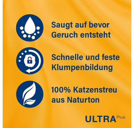 Produktbild von Catsan Katzenstreu Ultra Plus Klumpstreu unparfümiert 3 x 10l - 3 x 10 l