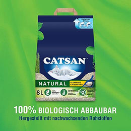 Catsan Natural Klumpstreu für Katzen unparfümiert 8 Liter - 8 l – Bild 1 von 8