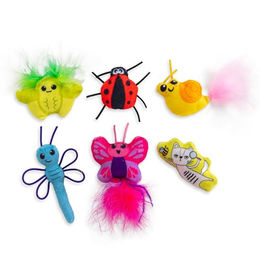Catstages Outward Hound Cute as a Bug Katzenspielzeug Set aus Plüsch mit Catnip 6er Pack bunt – Bild 1 von 7