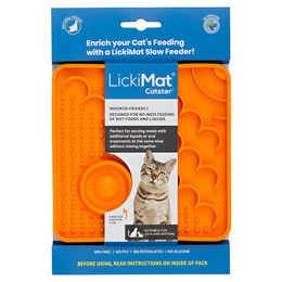 Catster LickiMat Schleckmatte für Katzen Orange aus TPR 15x15cm – Bild 1 von 4