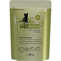 Produktbild von catz finefood Classic N° 05 Katzen Nassfutter Lachs & Geflügel Adult Getreidefrei ohne Zucker 16x85g - 16 x 85 g