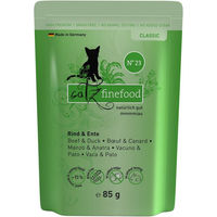 Produktbild von Catz finefood Classic N° 23 Katzen Nassfutter Rind & Ente getreidefrei und ohne Zucker für erwachsene Katzen 16x85g