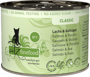 catz finefood Classic No. 05 Lachs und Geflügel Katzenfutter Adult getreidefrei 6 x 200 g - 6 x 200 g – Bild 1 von 5