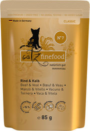 Catz finefood Classic No. 07 Katzen Nassfutter Rind und Kalb Adult 16 x 85 g mit hohem Fleischanteil - 16 x 85 g – Bild 1 von 4