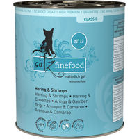 Produktbild von Catz finefood Classic No. 13 Katzenfutter Hering und Garnele glutenfrei mit hohem Fleischanteil 800 g