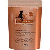 Produktbild von catz finefood Classic No. 25 Katzen Nassfutter Huhn und Thunfisch Stückchen in Sauce Adult Getreidefrei 16 x 85 g - 16 x 85 g
