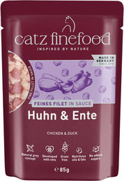 Catz finefood Feines Filet Katzen Nassfutter Huhn und Ente mit Stückchen in Sauce getreidefrei 32 x 85 g – Bild 1 von 1