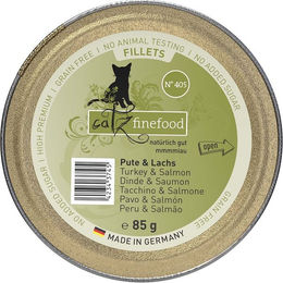 catz finefood Fillets N°405 Katzen Nassfutter Pute und Lachs in Gelee getreidefrei 12x85g – Bild 1 von 4