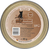 Produktbild von Catz finefood Fillets N°409 Katzen Nassfutter Pute und Kaninchen in Gelee getreidefrei 12x85g