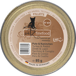 catz finefood Fillets N°409 Pute und Kaninchen Katzenfutter getreidefrei 85 g - 12 x 85 g – Bild 1 von 4