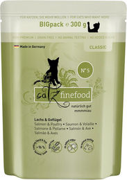Produktbild von Catz finefood Katzen Nassfutter Adult Lachs & Geflügel Stückchen in Sauce Getreidefrei 6 x 300 g - 6 x 300 g