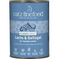 Produktbild von Catz finefood Katzen Nassfutter Lachs und Geflügel getreidefrei 6 x 400 g - 6 x 400 g