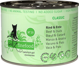 Catz finefood Katzen Nassfutter Rind und Ente 6 x 200 g ohne Farb- und Aromastoffe - 6 x 200 g – Bild 1 von 3