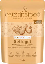 Produktbild von Catz finefood Kitten Geflügel Stückchen in Sauce getreidefrei und ohne Zucker 24 x 85 g - 24 x 85 g