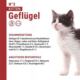 catz finefood Kitten Nassfutter Multipack mit Geflügel Lachs Rind und Kalb getreidefrei 6 x 200g Dosen - 6 x 200 g – Bild 1 von 6
