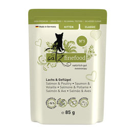 Catz finefood Kitten No.05 Lachs & Geflügel Getreidefrei 16x85g – Bild 1 von 2