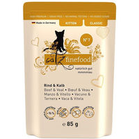 Produktbild von Catz finefood Kitten No.07 Katzenfutter Rind und Kalb getreidefrei 16x85g - 16 x 85 g
