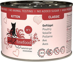 Produktbild von Catz finefood Kitten No. 3 Geflügel Getreidefrei Ohne Zucker 6x200g