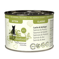 Produktbild von Catz finefood Kitten No. 5 Katzenfutter Lachs und Geflügel getreidefrei ohne Zucker 6x200g