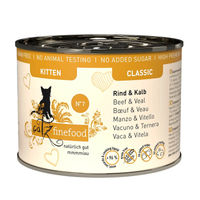 Produktbild von Catz finefood Kitten No. 7 Katzenfutter Rind und Kalb getreidefrei und ohne Zucker 6x200g