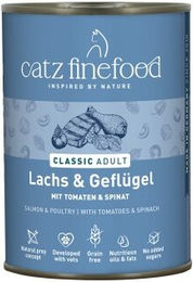 Catz finefood Nassfutter Katze Classic Adult Lachs und Geflügel getreidefrei 24x400 g – Bild 1 von 3