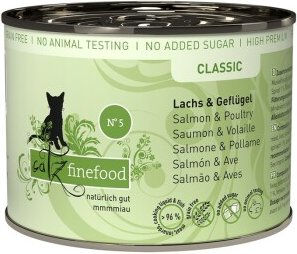 Catz finefood Nassfutter Katze Classic Adult No. 5 Lachs getreidefrei 12x200 g - 12 x 200 g – Bild 1 von 2