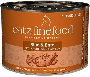Produktbild von Catz finefood Nassfutter Katze Classic Adult Rind und Ente getreidefrei 12x200 g
